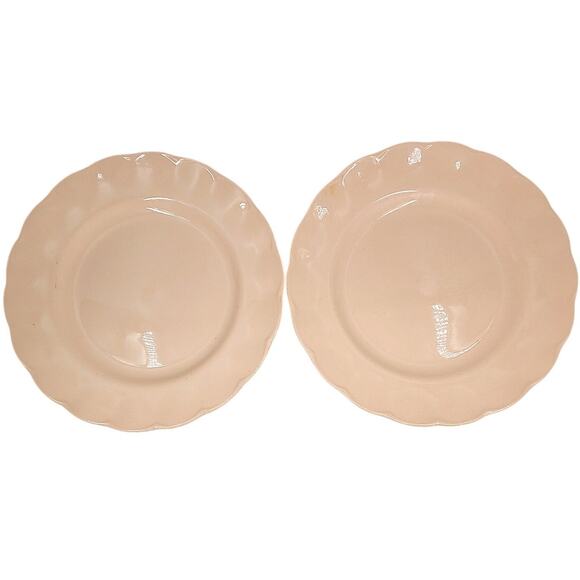 Grindley Peach Pink Vintage Dinner Plates Set Wavy Rim Elegant Tableware 1-5 - Picture 1 of 6